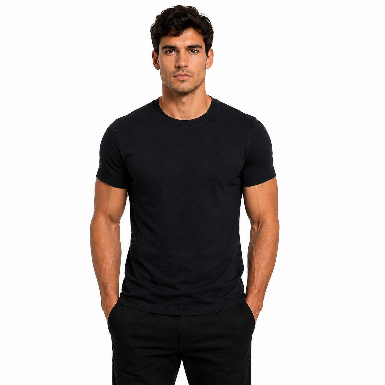 Camisa Masculina 100% Algodão Pima Preta